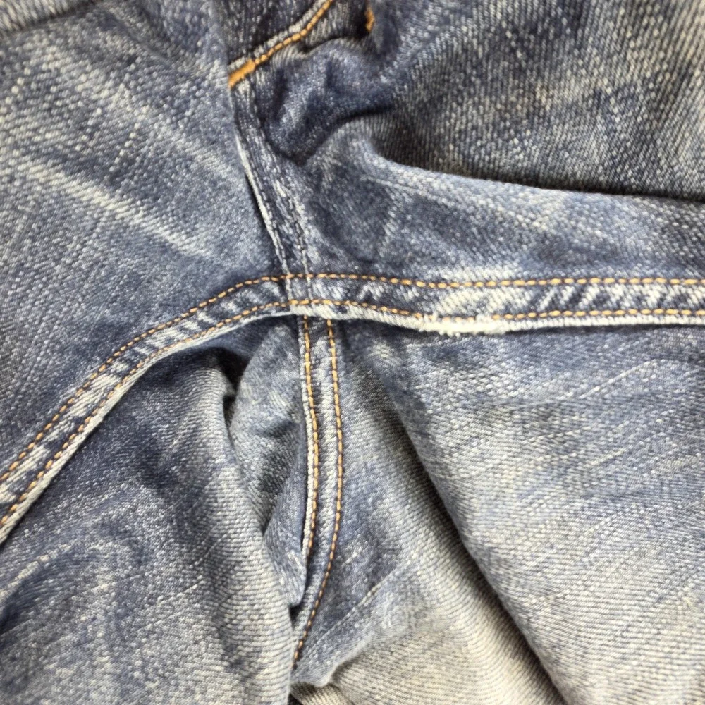 Diesel Jeans Mens 31x34 Blue Larkee Regular Straight Button Fly Distressed 008J4
